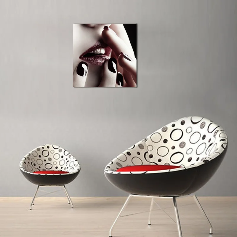Картины с красными губами холст настенное искусство постер сексуальной женщиной