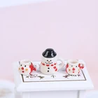 1 комплект 1:12 Кукольный дом чашки горшок набор направление наборы игрушечной мебели Рождественская керамика Кофе Чай чашки аксессуары для кукольного домика