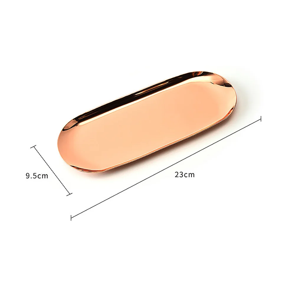 

New Colorful Metal Storage Tray Gold Oval Dotted Fruit Plate Small Items Jewelry Display Tray Mirror Storage Tray Home Storage