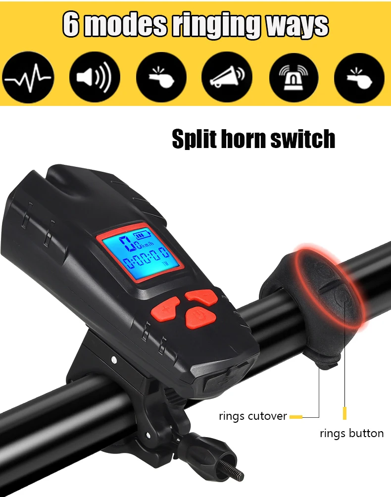 Беспроводная велосипедная фара для компьютера 2000mAh 500 люмен с водонепроницаемостью IPX6 на руле велосипеда со световым сигналом