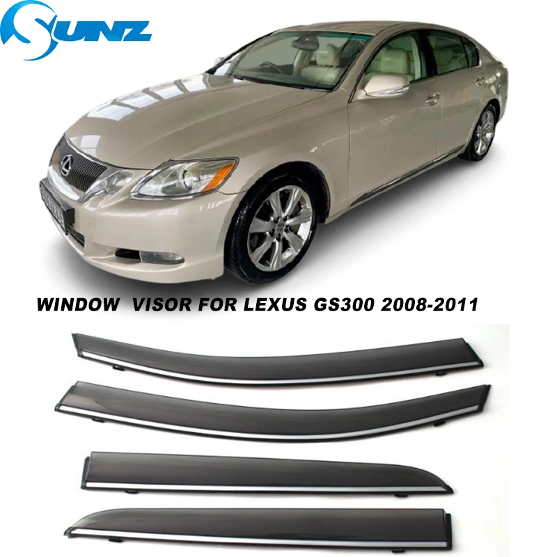 

Weathershields For Lexus GS300 2008 2009 2010 2011 Smoke Hook Side Window Visors Window Deflectors Wind Rain Guards SUNZ