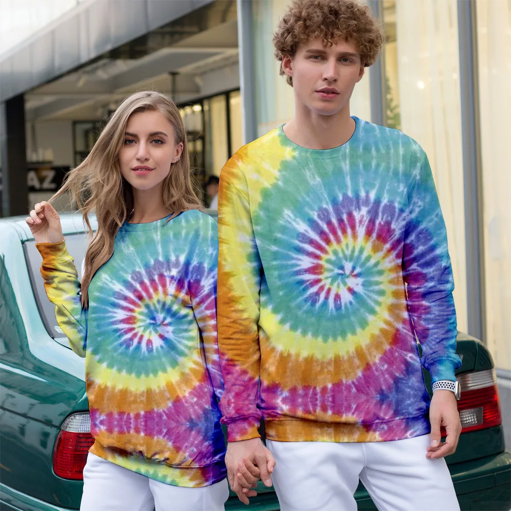 

Tie Dye Shirt Women's Men's Sweatshirt Capless Hoodie 3D Print Long Sleeve O-NECK Paisley Print Oil painting Tie-Dye Clothing