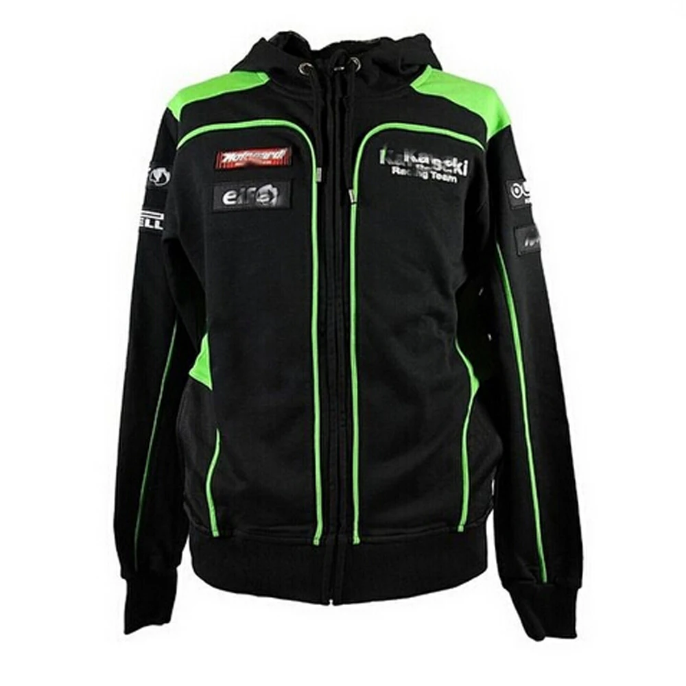 Ветрозащитная Мужская толстовка для мотоциклистов kawasaki, куртка с капюшоном для гонок, езды на мотоцикле, куртки для мужчин с перекрестной молнией, трикотажная толстовка, пальто