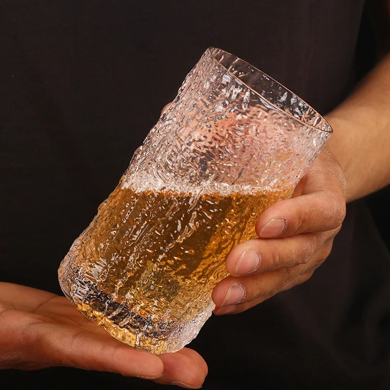 

New Creative Home Bar Wine Glass Bark Pattern Glass Beer Whiskey Glass Cocktail Glass Water Mugs Juice Milk Glass Drinking Cup