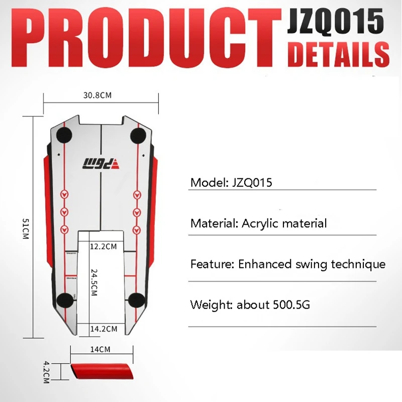 

PGM Golf Aiming Hitting Trainer Golf Swing Trainer Shatterproof Mirror Golf Putter Mirror Accessories Tool for Golf Beginner