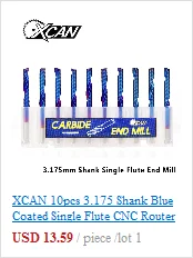 XCAN 10 шт. 3,175 мм хвостовик концевые фрезы CNC режущий Длина 15/17 мм/20 мм/22 мм Один Флейта Спираль Фрезы для контурной обработки одиночных каннелюр фреза