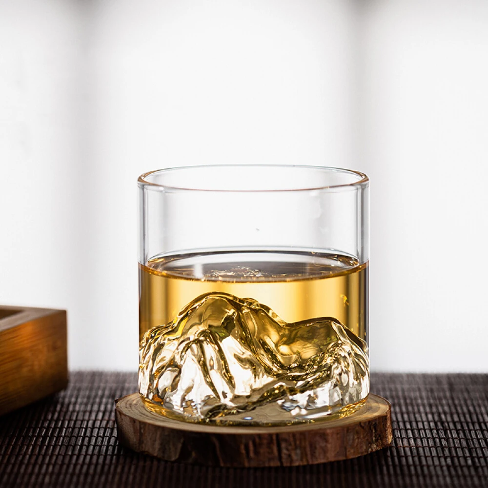 

Mount Fuji Glass Cup Japanese Water Cup Household Thickened Heat-Resistant Juice Cup Net Red Whiskey Glass Foreign Wine Glasses