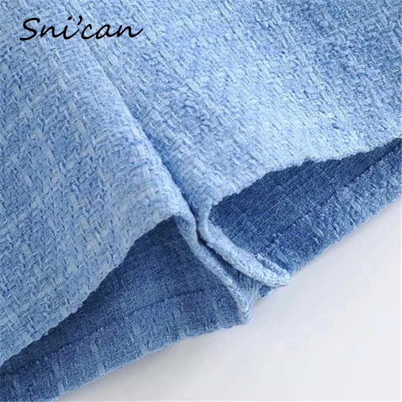 

Snican Women's Solid V Neck Tweed Women Bodysuit Office Ladies Fashion Combinaison Femme Mono Playsuit Romper Za 2021 Spring