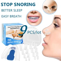 9pcs anti snoring nasal dilators mouth guard mouthpiece anti snore solutions set sleep care tools for men women better sleep