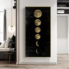 Настенная картина большого размера с изображением затмения Луны, минималистичный плакат на холсте, длинный баннер Вселенной, художественная живопись, домашний декор