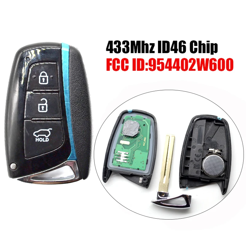 HY0150 умный БЕСКЛЮЧЕВОЙ вход с 3 кнопками ID46 PCF7952 чип транспондера 433 МГц для Hyundai Santa