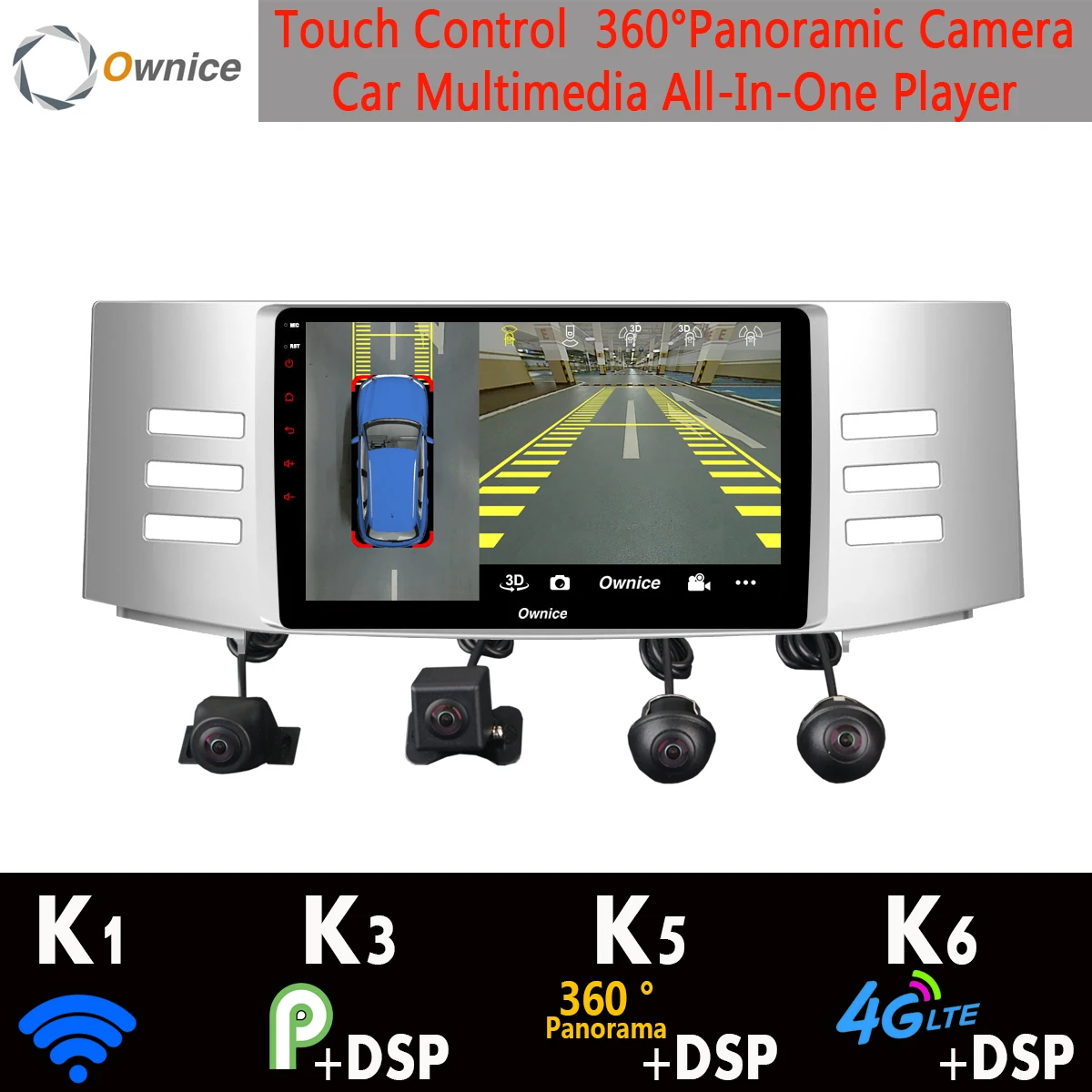 360 ° камера 4G SIM WiFi Android 9.0 + 64G SPDIF DSP CarPlay Автомобильный мультимедийный плеер для Toyota