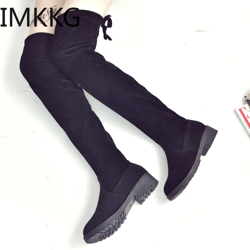 Новинка женские сапоги Осень зима новинка Сапоги выше колена элегантные