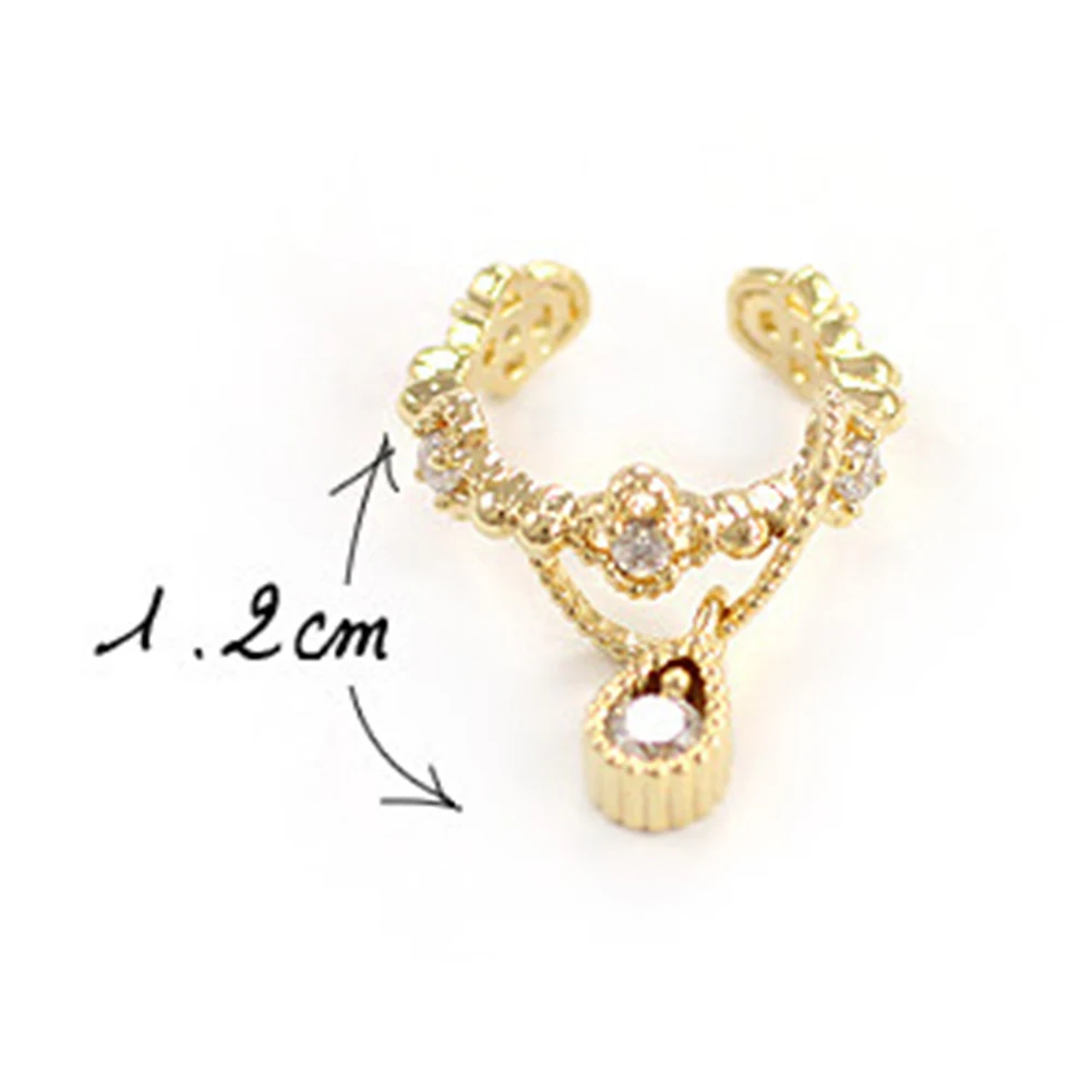 

Cute Without Pierced Ear Bone Folder Punk Fashion Ear Cuff Wrap Rhinestone Cartilage Clip On Earring Non Piercing Jewelry