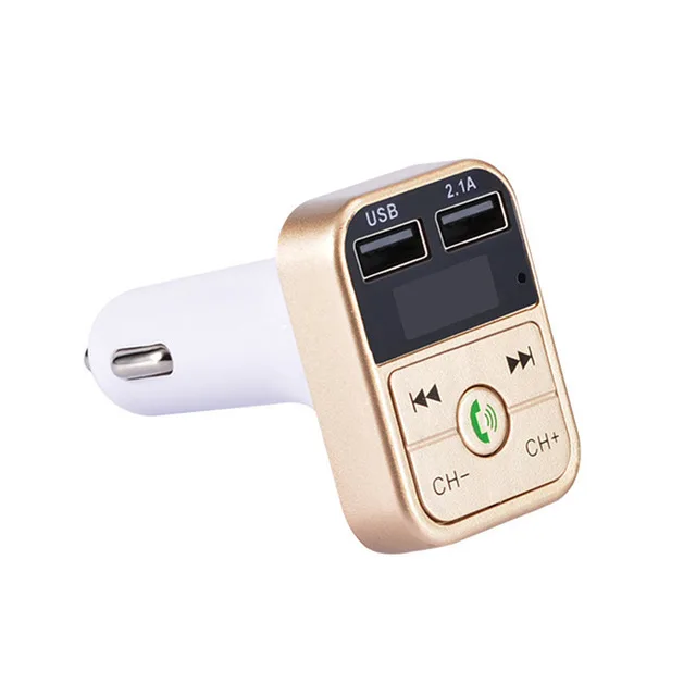 Золотой Автомобильный комплект громкой связи, беспроводной Bluetooth, fm-передатчик, ЖК-дисплей, Автомобильный MP3-плеер, USB зарядное устройство, fm-модулятор, автомобильные аксессуары - Название цвета: Золотой