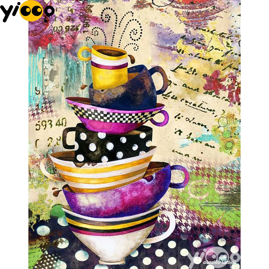 

Full Square/Round Drill Diamond Painting Cross Stitch Embroidery Colorful Cup Rhinestone Mosaic Home Decor Gift AX2843