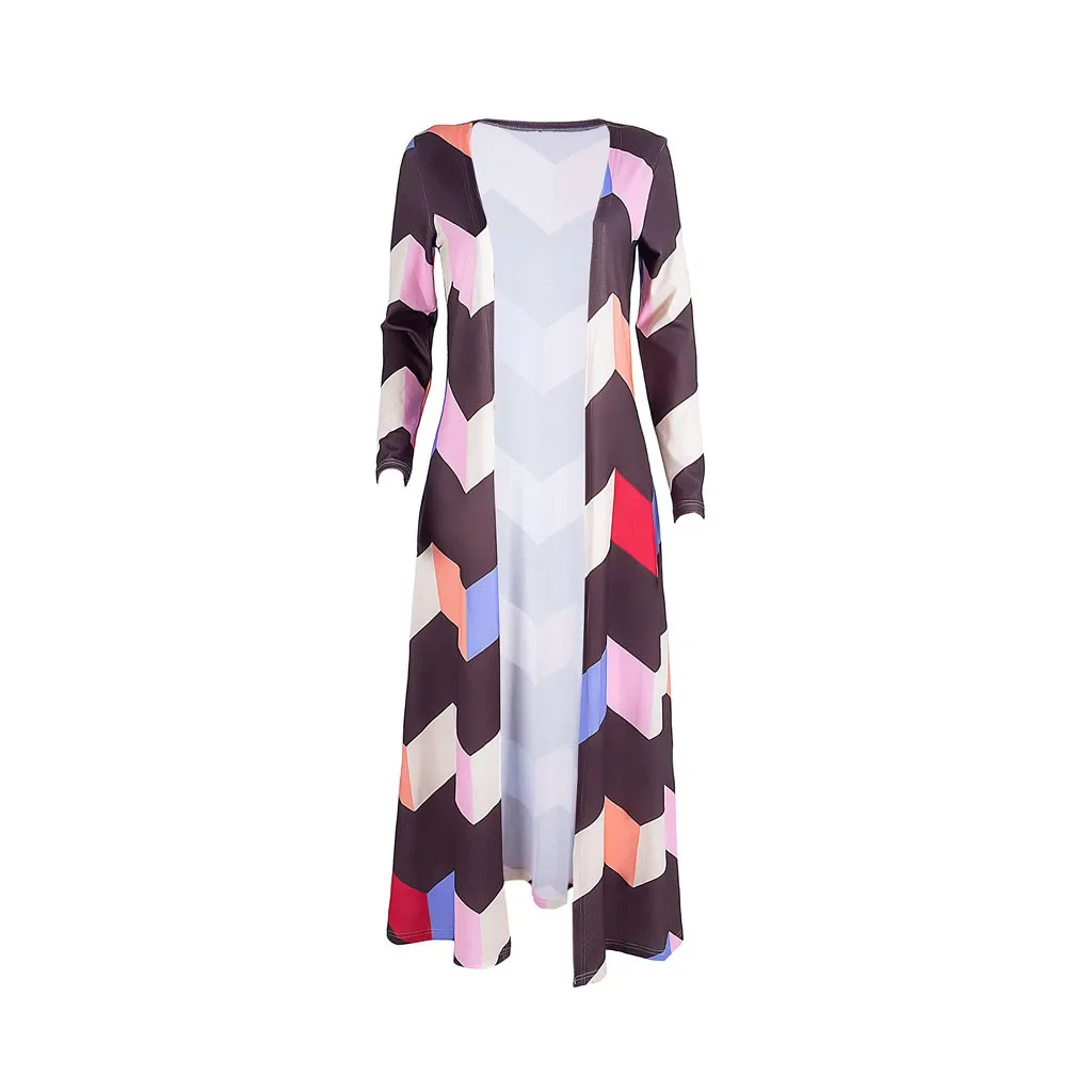 Многоцветный Полосатый Женский Осенний Тренч средней длины уличная верхняя