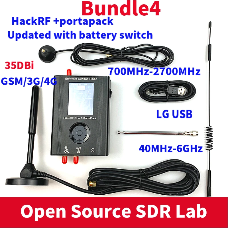 PORTAPACK с прошивкой havoc flashed + HACKRF ONE 1 МГц до 6 ГГц SDR программное обеспечение De
