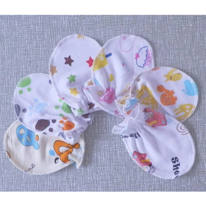 

4 Pairs Soft Gloves Cute Cartoon Baby Infant Boys Girls Anti Scratch Mittens