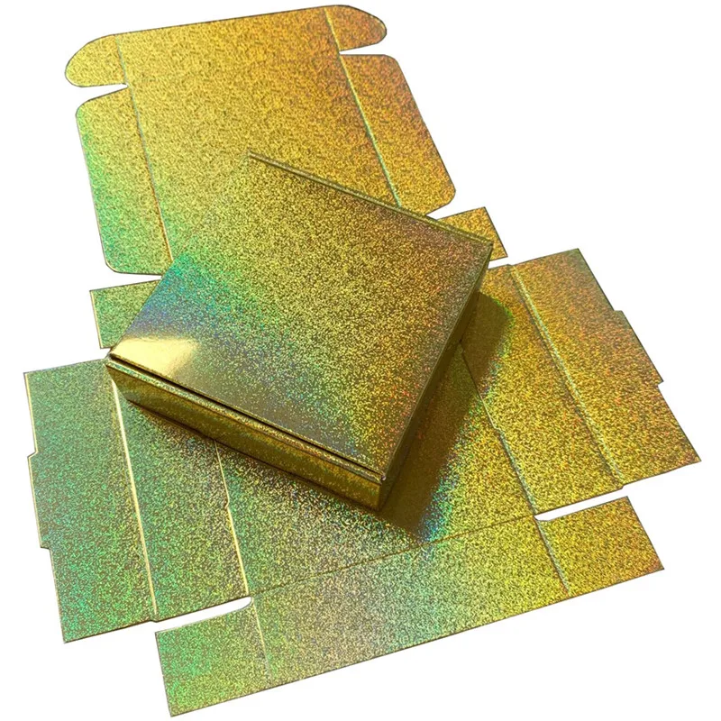 

20pcs Gold Glitter Holographic Gift Box Decorative Hologram Paper Packaging