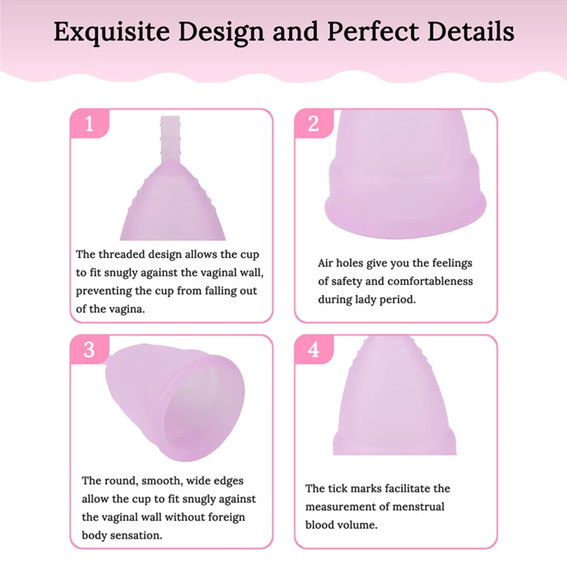 Medical Grade Silicone Menstrual Cup women Lady menstrual period cup Coppetta Mestruale Coupe feminine hygiene | Красота и здоровье
