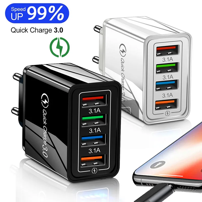 Быстрая зарядка 3 0 USB зарядное устройство с вилкой для ЕС/США зарядный адаптер iphone