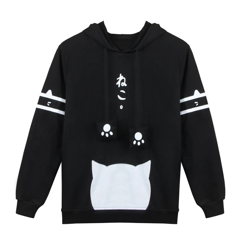 Модные толстовки с капюшоном для косплея рисунком аниме Неко атсум пальто