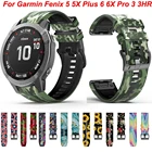 Ремешок для наручных часов из мягкого силикона, быстросъемный браслет для Garmin Fenix 7X 7 6 6X 5X 5 3 HR Easyfit, 26 22 мм