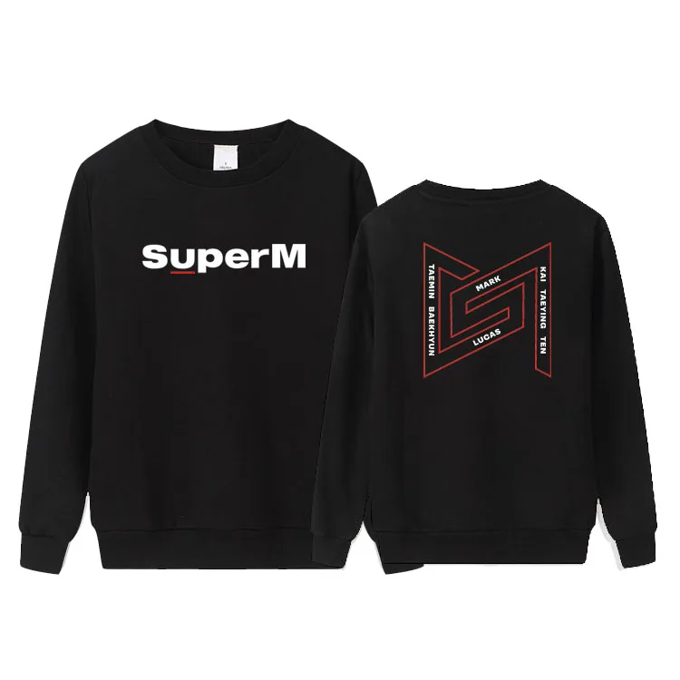 SuperM Kpop Корейская новая команда крутая Мода с круглым воротником зимний колледж