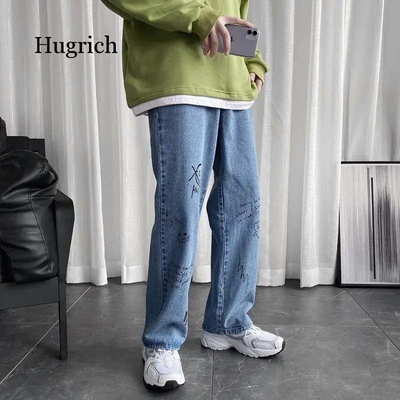

Women Jeans 2021 Spring Street Wear High Waist Denim Trousers Leisure Baggy Vintage Blue Femme Straight Pants