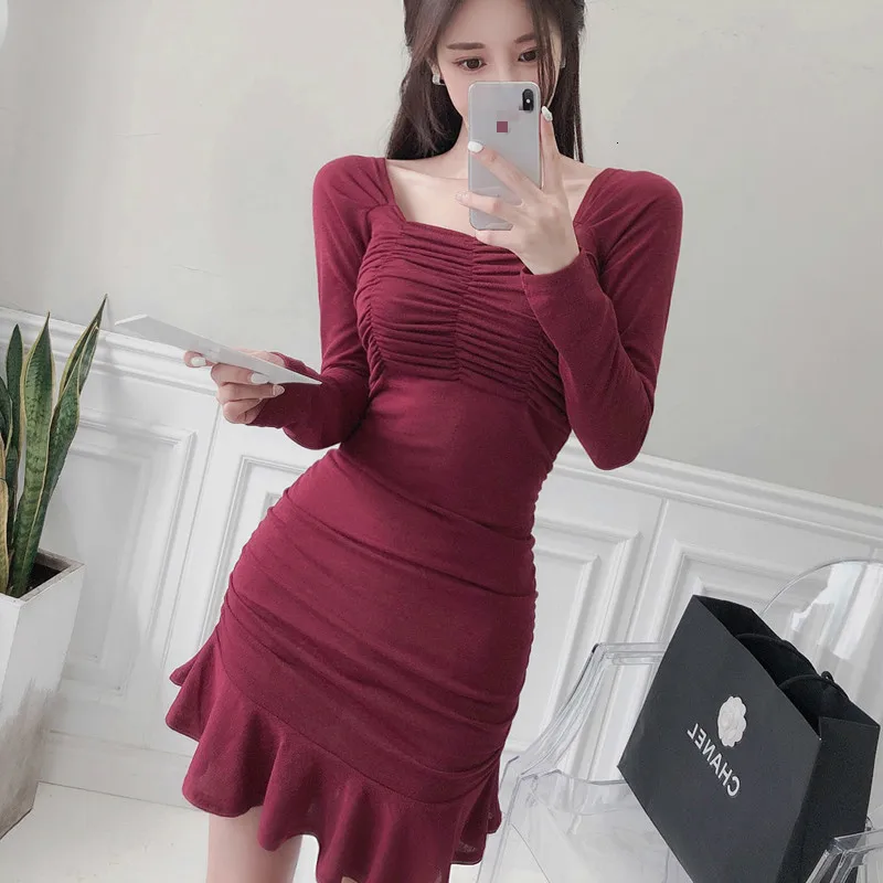 Женское короткое платье с запахом красное Модное Элегантное повседневное