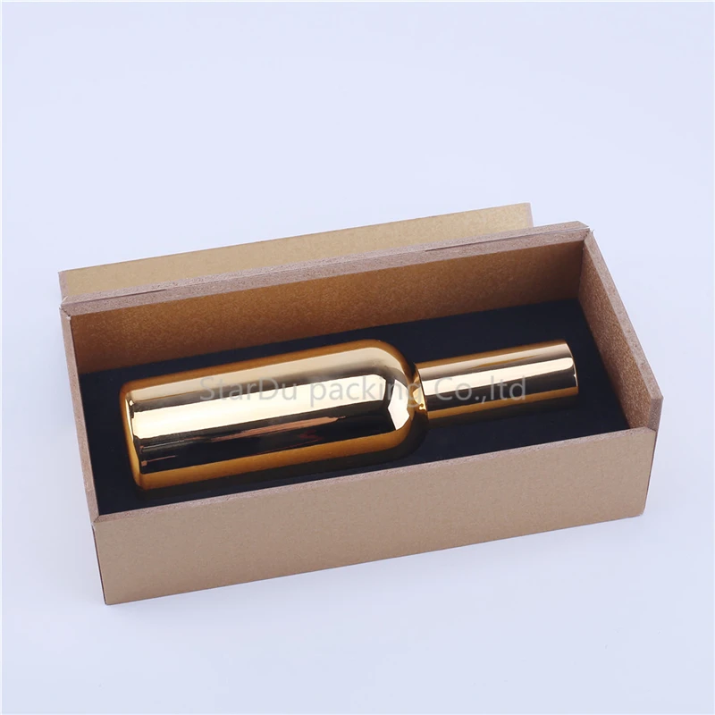 200pcs 100ml Empty UV Gold Electroplate Perfume Cream Spray Lotion Pump Refillable Glass Bottles With A Box | Красота и здоровье