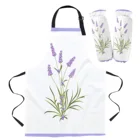 Романтический Кухонный Фартук с фиолетовыми цветами и лавандой, Аксессуары для выпечки, аксессуары для мужчин и женщин, инструменты для уборки дома