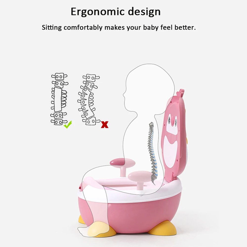Children Potty Penguin Shape Spatterproof Urine Portable Toilet Freely Adjustable Height for Kid Care RU Fast Delivery | Мать и ребенок