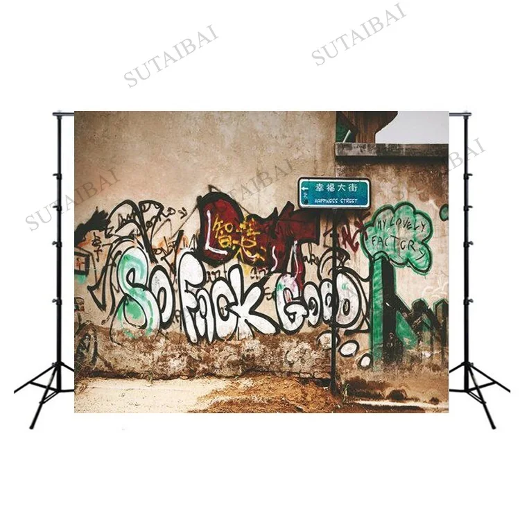 

Graffiti Brick Wall Photophones Baby shower Wooden Floor child Portrait Photography Backgrounds Photo Backdrops For Photo Studio