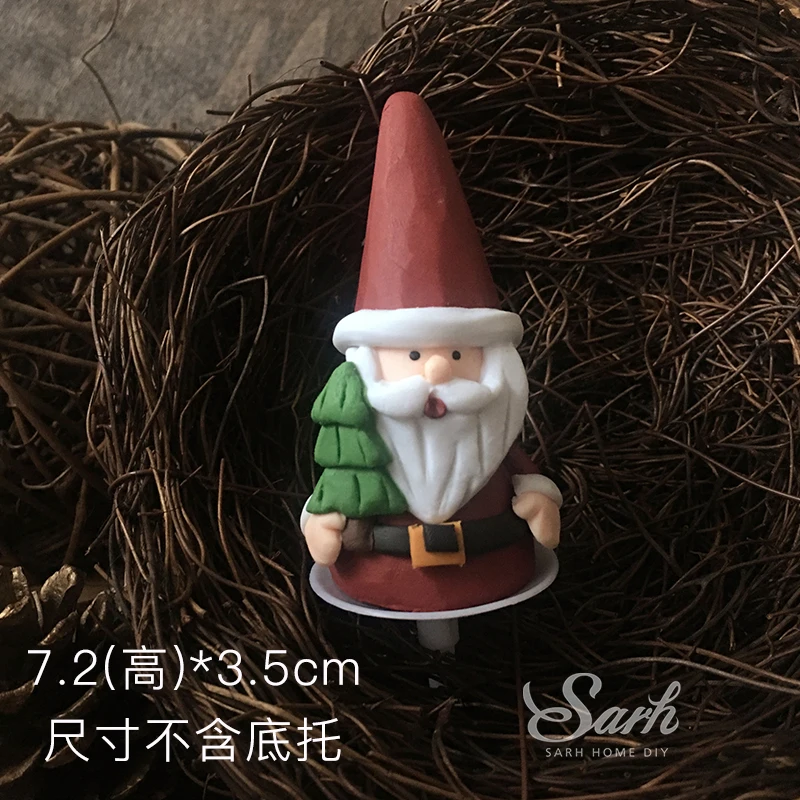 High hat Santa Рождественская елка сосновые шишки сани торт Топпер для рождественские вечерние принадлежности Снеговик Санта Клаус Декор год выпечки Любовь Подарки - Цвет: High hat Santa