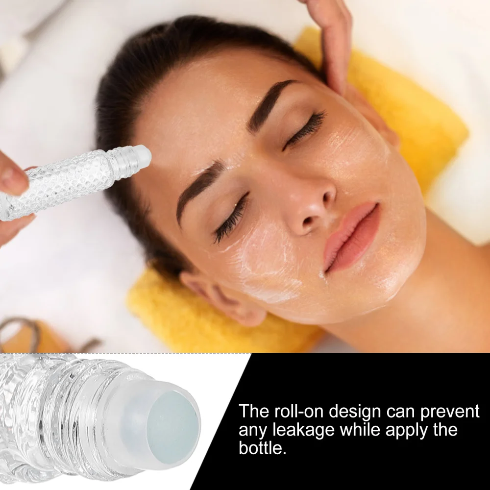 

8Pcs Anti-slip Roller Glass Bottles Roll On Empty Bottles for Essential Oils
