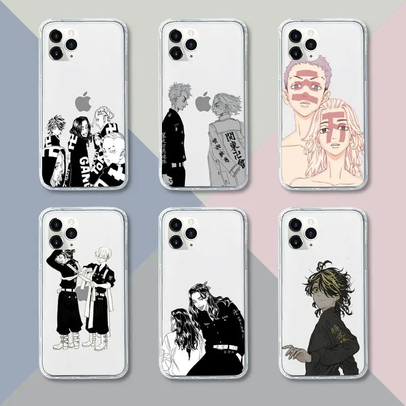 

Tokyo Revengers Phone Case Transparent For iPhone 12 11 pro mini XS XR X max 5 6 s 7 8 plus Soft TPU Clear Mobile bags