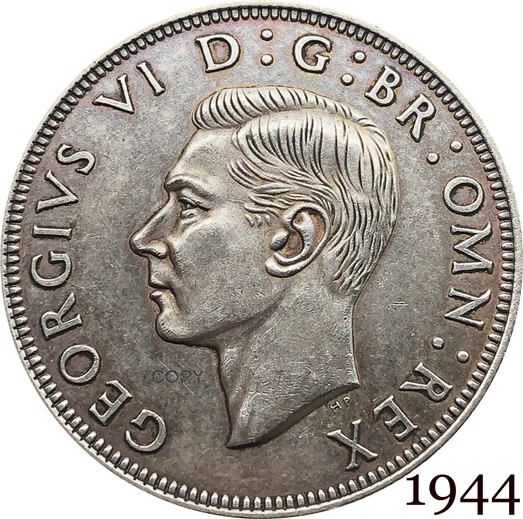 Большая Великобритания британская 1944 половина короны король Джордж VI английский Лондон королевская Мятная семья покрытые серебряные копии монет