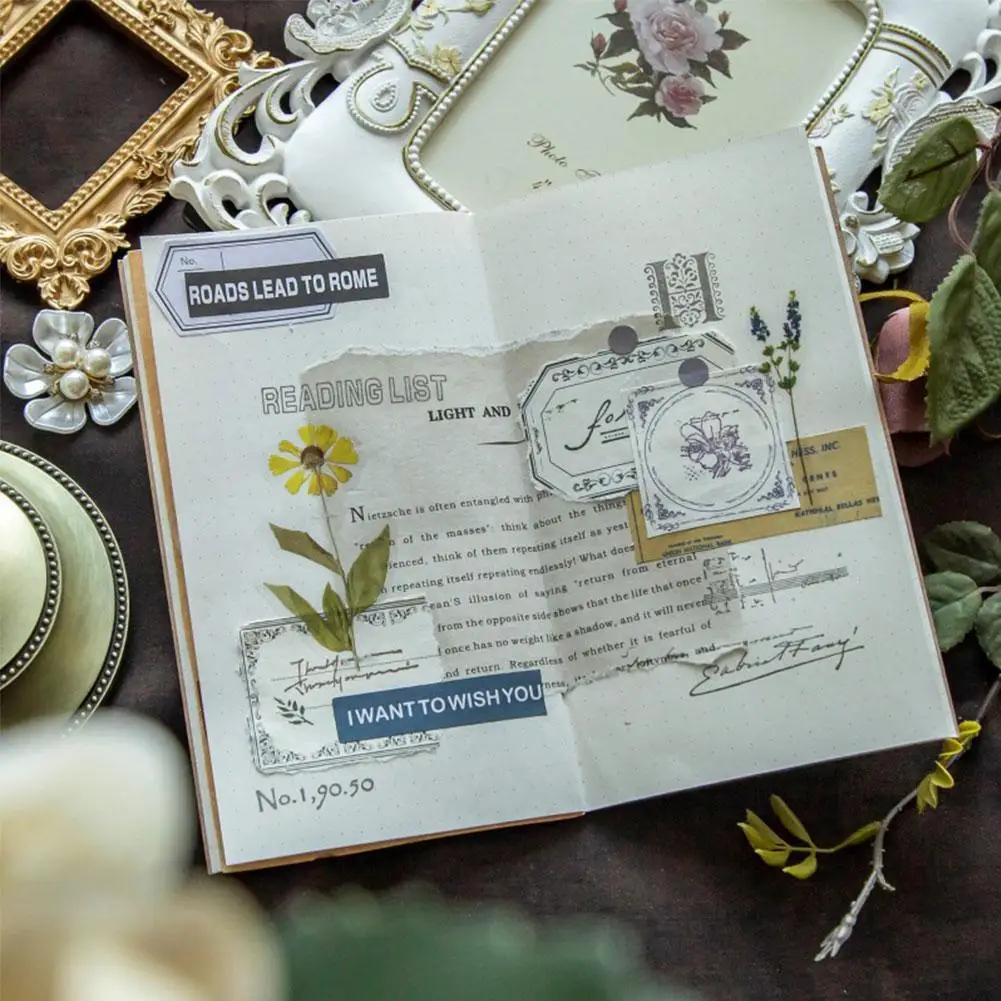 

Retro Flower Lace Series Memo Pad Paper Stationery Notes Deco Material Journal Scrapbooking For School Notes Sticky C6D0