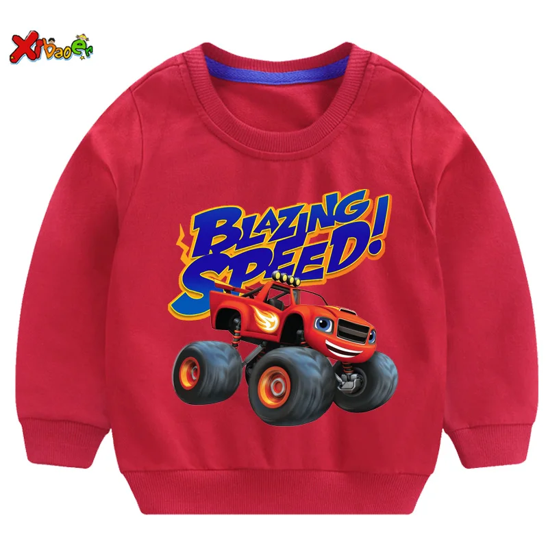 

Забавная детская толстовка Blaze and The Monster Machine, детская зимняя рубашка для маленьких мальчиков и девочек, детские топы, одежда для малышей, тол...
