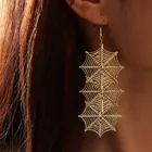 Богемные золотистые серьги-подвески HaHaGirl в виде паутины для Женщин, Модные металлические бриллиантовые Индивидуальные ювелирные изделия в подарок