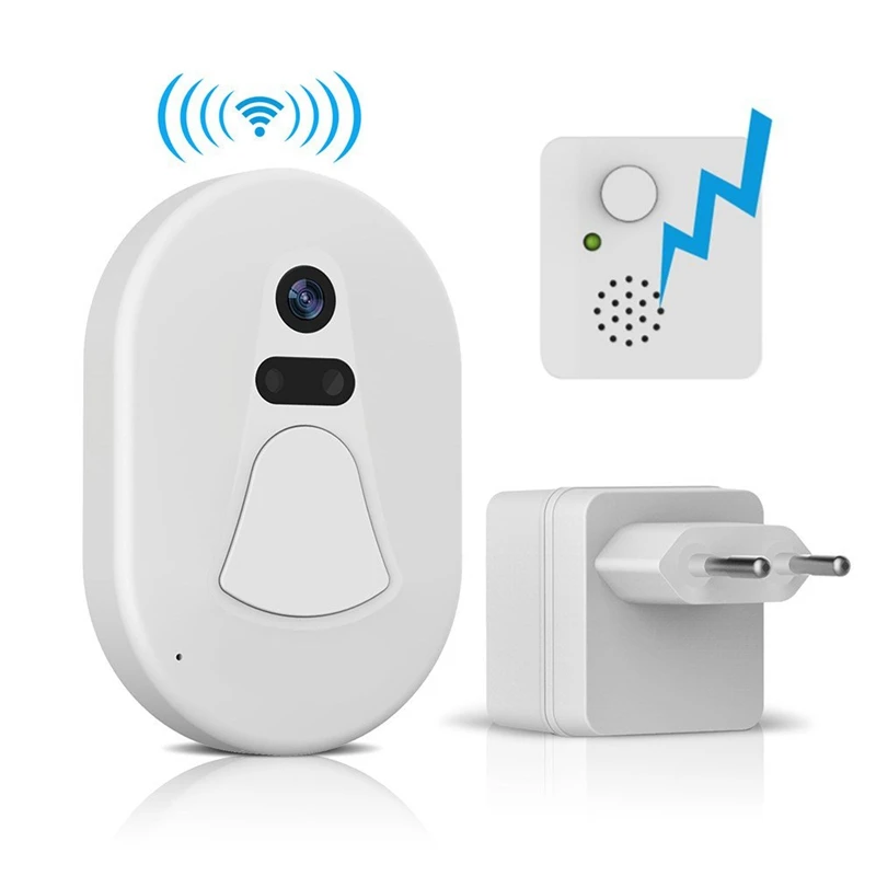 2.4G Rf Wireless Ring Tuerklingel Smart Wifi Door Photographing Camera Anti Theft Alarm House Security Wide Viewing Angle EU Pl |