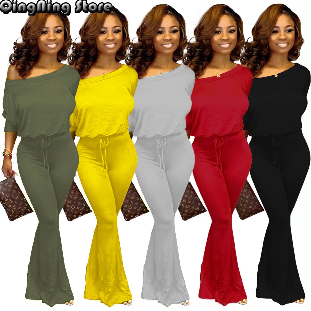 

One Shoulder Sexy Rompers Womens Jumpsuit High Waisted Long Sleeve Club Party Bodysuit Autumn Ladies Backless One Piece Overalls