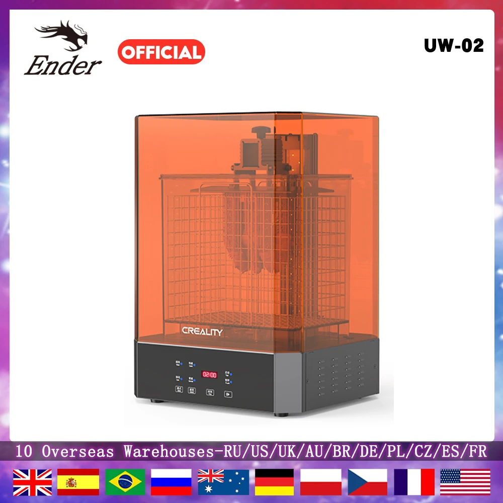 

CREALITY 3D UW-02 Washing/Curing Machine For 3D Printers LCD SLA DLP Models Resin Dual-Band UV Light Source 240 x160x200mm