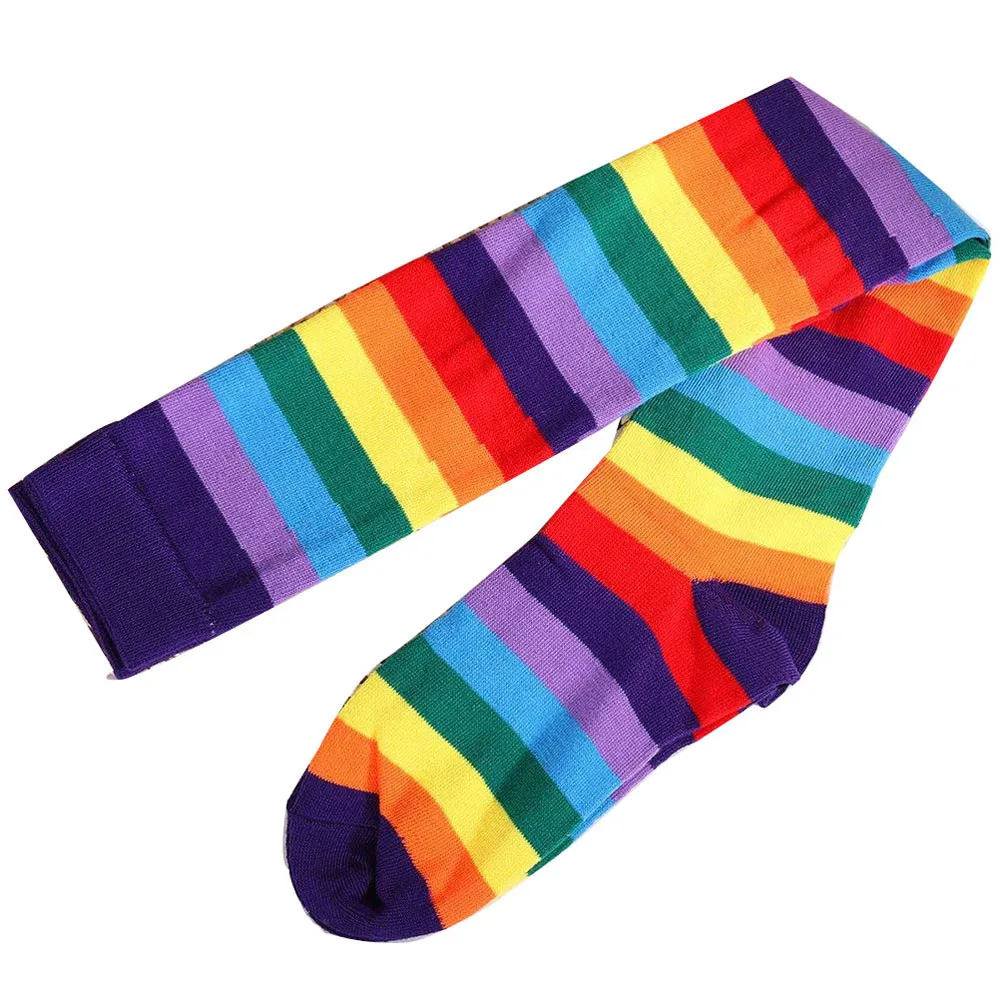 Носки С Разноцветными полосками носки для женщин высокие зимние теплые чулки