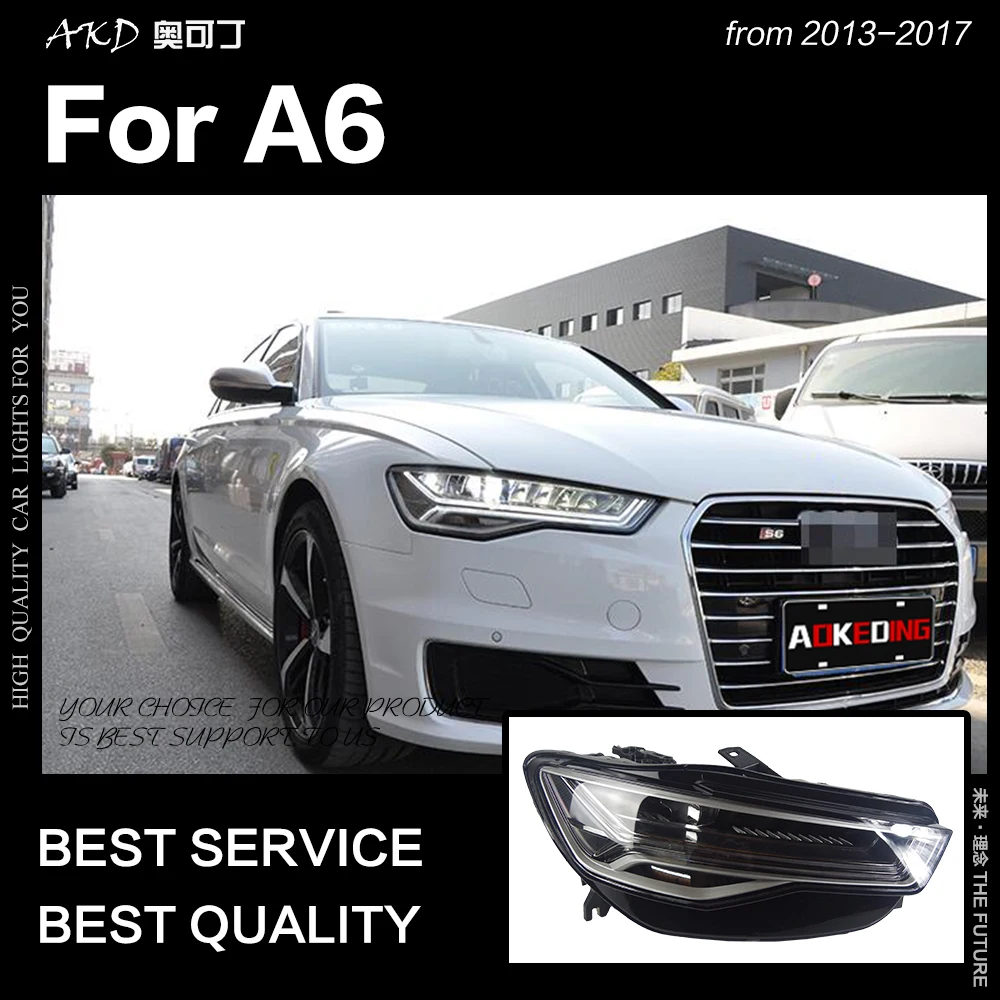 AKD Стайлинг автомобиля для A6 фары 2012 2018 модернизация A6L все светодиодный ные DRL