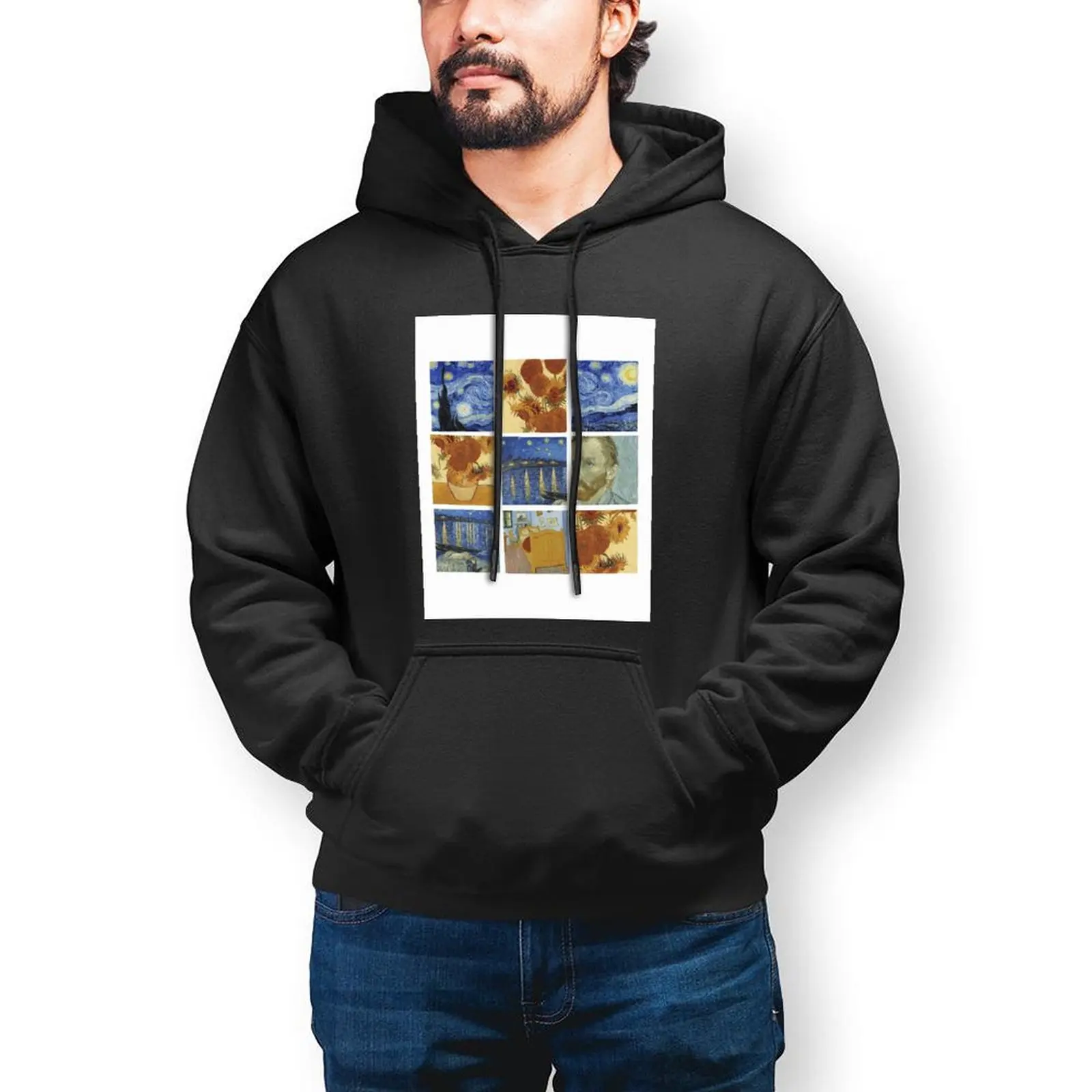 

Van Gogh Hoodies Autumn Cotton Hoodie Casual Outdoor Long Sleeve Pullover Hoodie Men XL