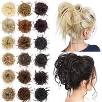 elastic extensions hair ribbon scrunchie ponytail hairpieces bands messy bun for brides women synthetic hair chignons