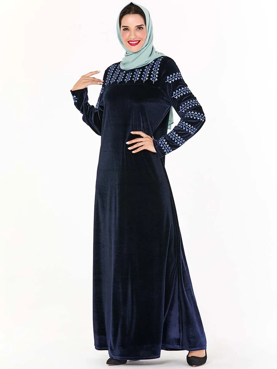 BNSQ Бургундия Толстое Зимнее бархатное платье с длинным Hijabs мусульманская одежда Дубай индонезийский Макси индийские платья Lehenga